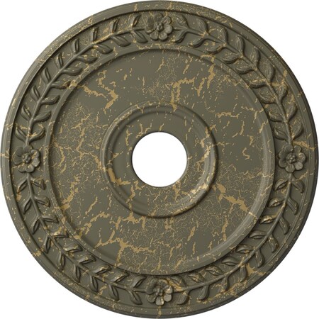 Ekena Millwork Wreath Ceiling Medallion (Fits Canopies up to 6"), 21 1/8"OD x 3 5/8"ID x 7/8"P, Witch Hazel Crackle CM21WRWHC